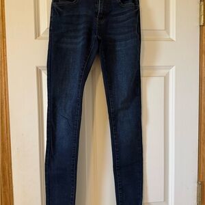 KanCan Blue Skinny Jeans with Stretch and Faded Details